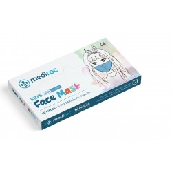 Mediroc 3PLY Kids LIGHT BLUE  χειρουργική Μάσκα Προσώπου Medical Κουτί 10 τμχ. (πιστοποιημένο προϊόν) TYPE IIR - EN14863