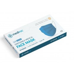 Mediroc 3PLY BLUE  χειρουργική Μάσκα Προσώπου Medical Κουτί 10 τμχ. (πιστοποιημένο προϊόν) TYPE IIR - EN14863