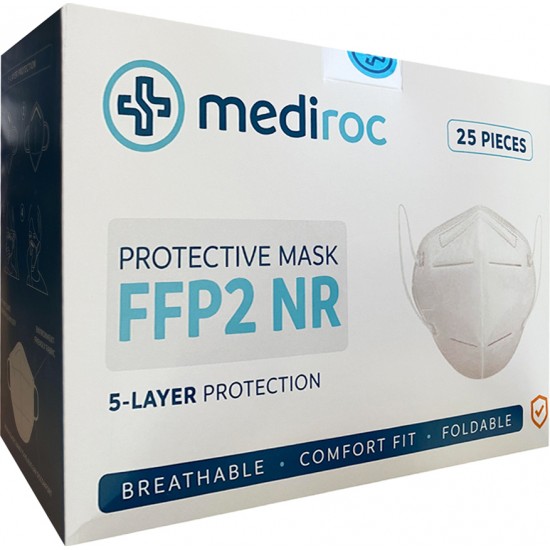 Mediroc Μάσκα Προσώπου FFP2 NR Κουτί 25 τμχ. (πιστοποιημένο προϊόν) A666 