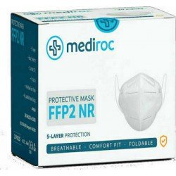 Mediroc Μάσκα Προσώπου FFP2 NR Κουτί 100 τμχ. (πιστοποιημένο προϊόν) A666 + 25 Δώρο